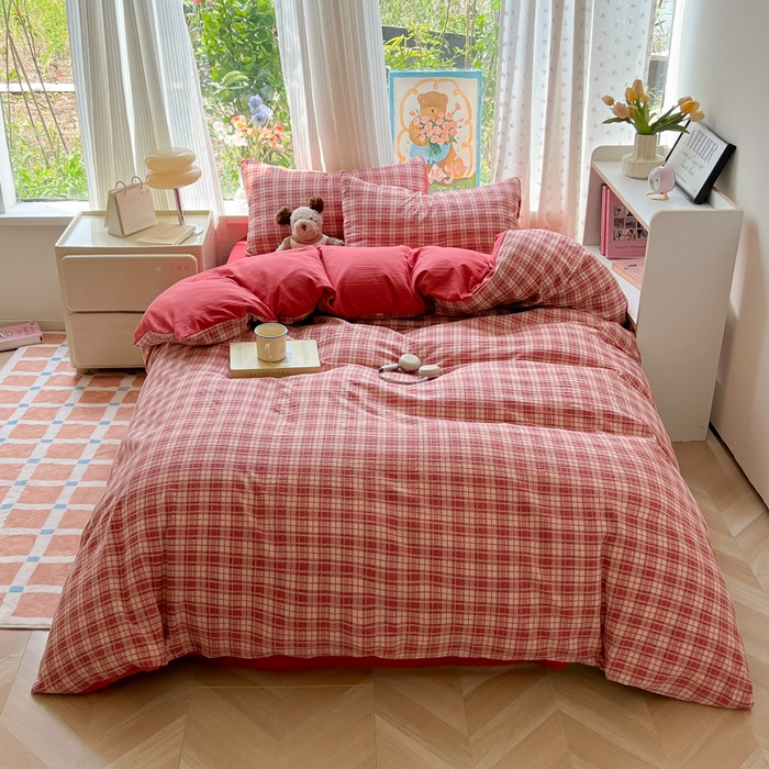 91家纺网 家纺一手货源 找家纺 瑞钰 2025新款云感双层纱暗合四件套 幻境