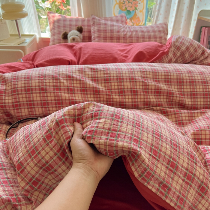 91家纺网 家纺一手货源 找家纺 瑞钰 2025新款云感双层纱暗合四件套 幻境