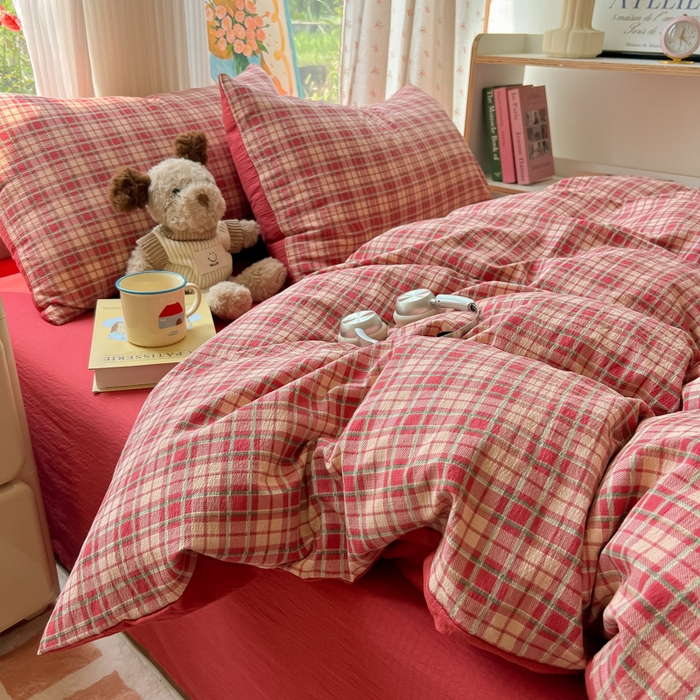 91家纺网 家纺一手货源 找家纺 瑞钰 2025新款云感双层纱暗合四件套 幻境