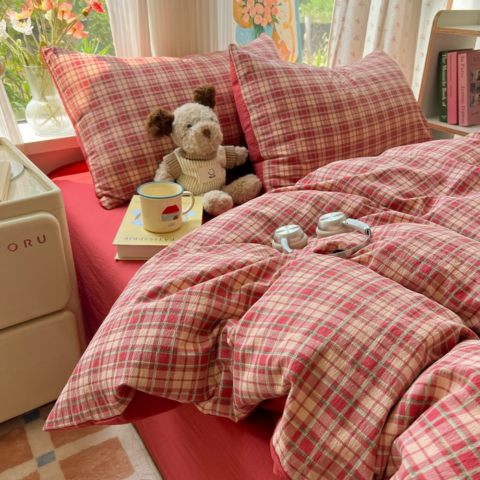 91家纺网 家纺一手货源 找家纺 瑞钰 2025新款云感双层纱暗合四件套 幻境