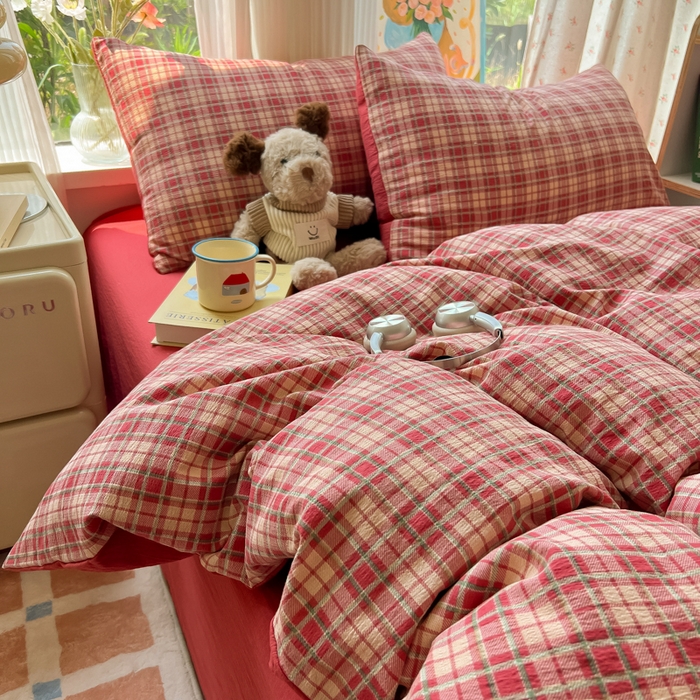 91家纺网 家纺一手货源 找家纺 瑞钰 2025新款云感双层纱暗合四件套 幻境