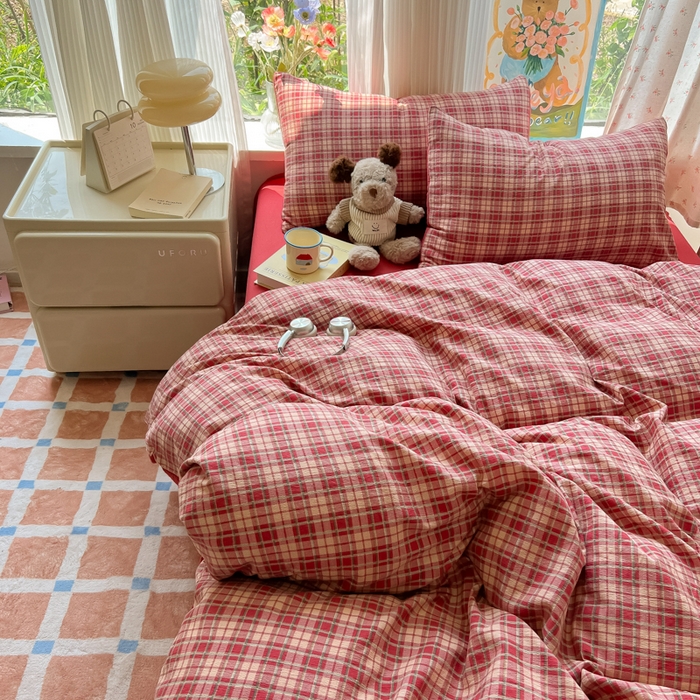 91家纺网 家纺一手货源 找家纺 瑞钰 2025新款云感双层纱暗合四件套 幻境