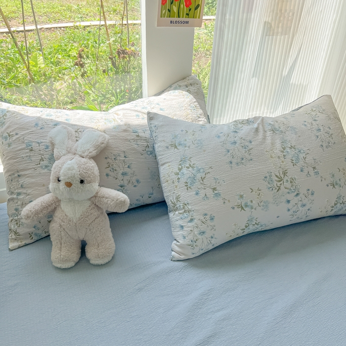 91家纺网 家纺一手货源 找家纺 瑞钰 2025新款云感双层纱暗合四件套 兰草