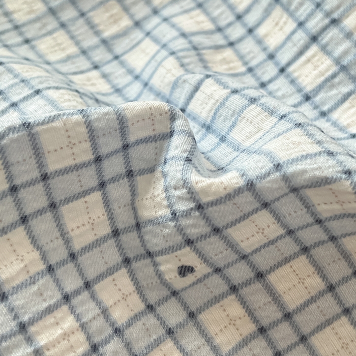 91家纺网 家纺一手货源 找家纺 瑞钰 2025新款云感双层纱暗合四件套 蓝格纹