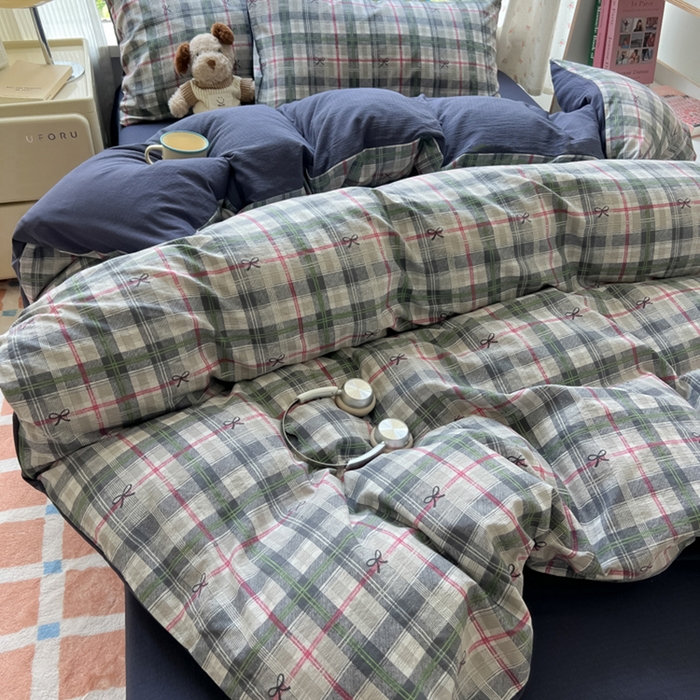 91家纺网 家纺一手货源 找家纺 瑞钰 2025新款云感双层纱暗合四件套 维西格