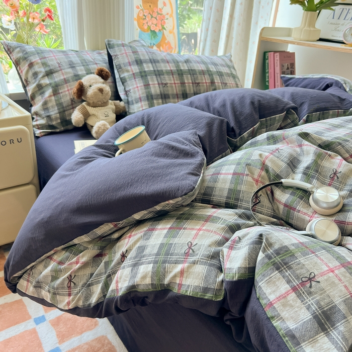 91家纺网 家纺一手货源 找家纺 瑞钰 2025新款云感双层纱暗合四件套 维西格