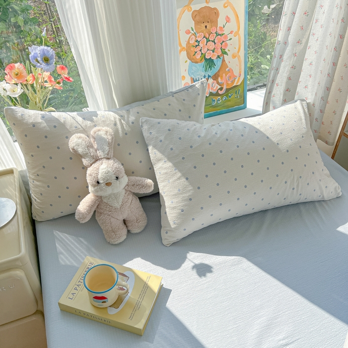 91家纺网 家纺一手货源 找家纺 瑞钰 2025新款云感双层纱暗合四件套 小确幸