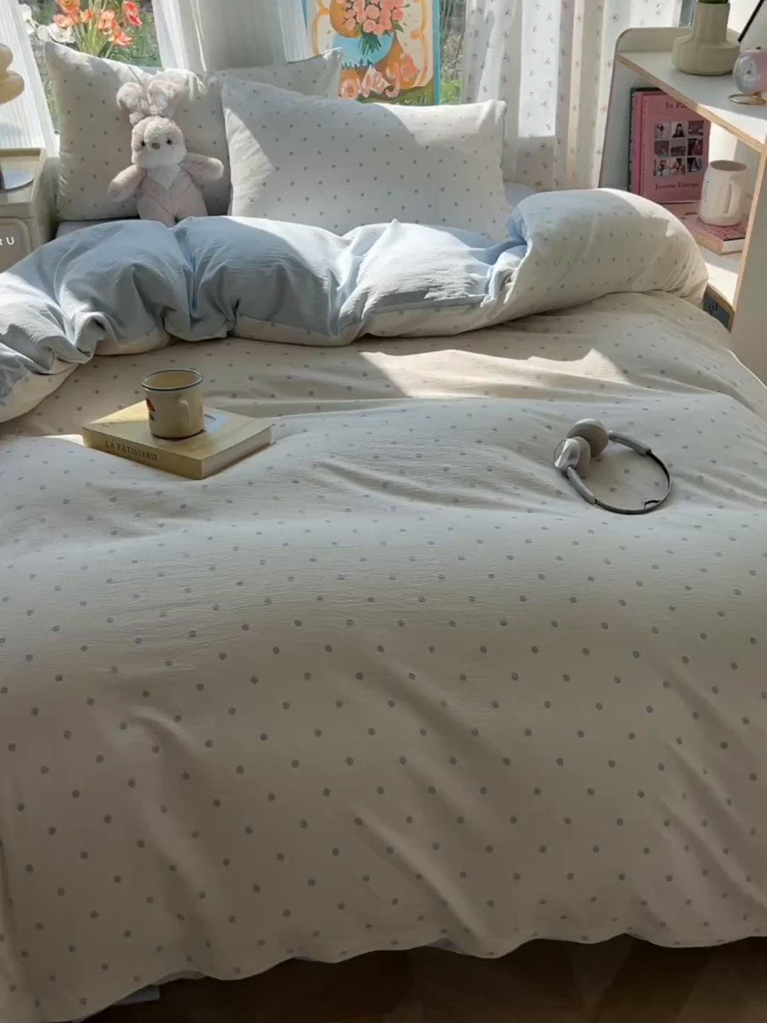 91家纺网 家纺一手货源 找家纺 瑞钰 2025新款云感双层纱暗合四件套 小确幸