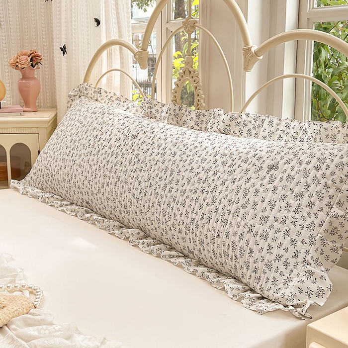 91家纺网 家纺一手货源 找家纺 （总）圣比熊 2026新款A类云朵棉夹棉花边枕套宿舍情侣双人加长枕芯内胆套-双人枕套