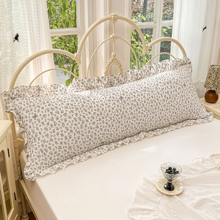 91家纺网 家纺一手货源 找家纺 （总）圣比熊 2026新款A类云朵棉夹棉花边枕套宿舍情侣双人加长枕芯内胆套-双人枕套