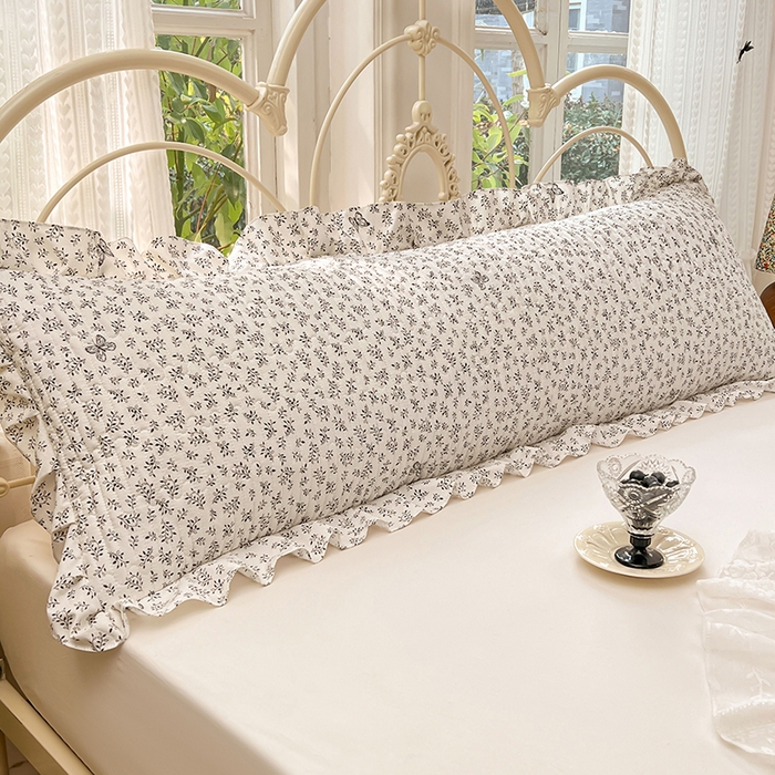 91家纺网 家纺一手货源 找家纺 （总）圣比熊 2026新款A类云朵棉夹棉花边枕套宿舍情侣双人加长枕芯内胆套-双人枕套