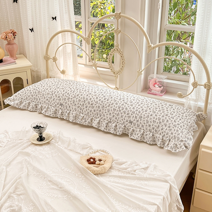 91家纺网 家纺一手货源 找家纺 圣比熊 2026新款A类云朵棉夹棉花边枕套宿舍情侣双人加长枕芯内胆套-双人枕套 花间迷离（花边夹棉）