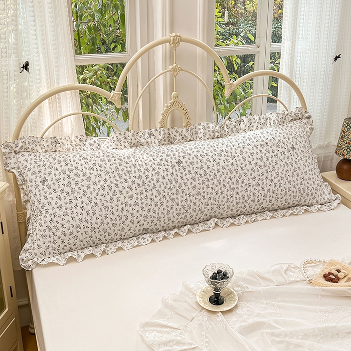 91家纺网 家纺一手货源 找家纺 圣比熊 2026新款A类云朵棉夹棉花边枕套宿舍情侣双人加长枕芯内胆套-双人枕套 花间迷离（花边夹棉）