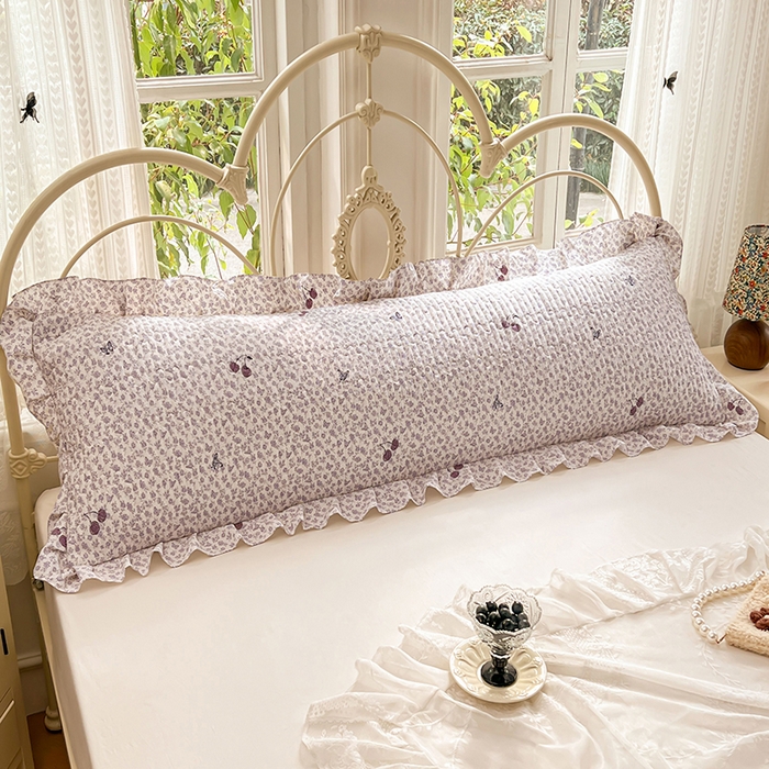 91家纺网 家纺一手货源 找家纺 圣比熊 2026新款A类云朵棉夹棉花边枕套宿舍情侣双人加长枕芯内胆套-双人枕套 蝴蝶梦境（花边夹棉）