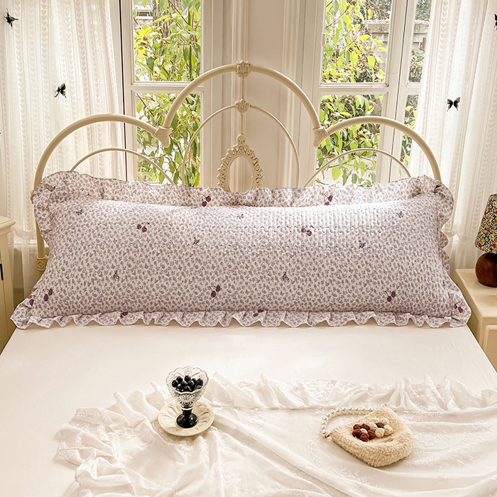 91家纺网 家纺一手货源 找家纺 圣比熊 2026新款A类云朵棉夹棉花边枕套宿舍情侣双人加长枕芯内胆套-双人枕套 蝴蝶梦境（花边夹棉）