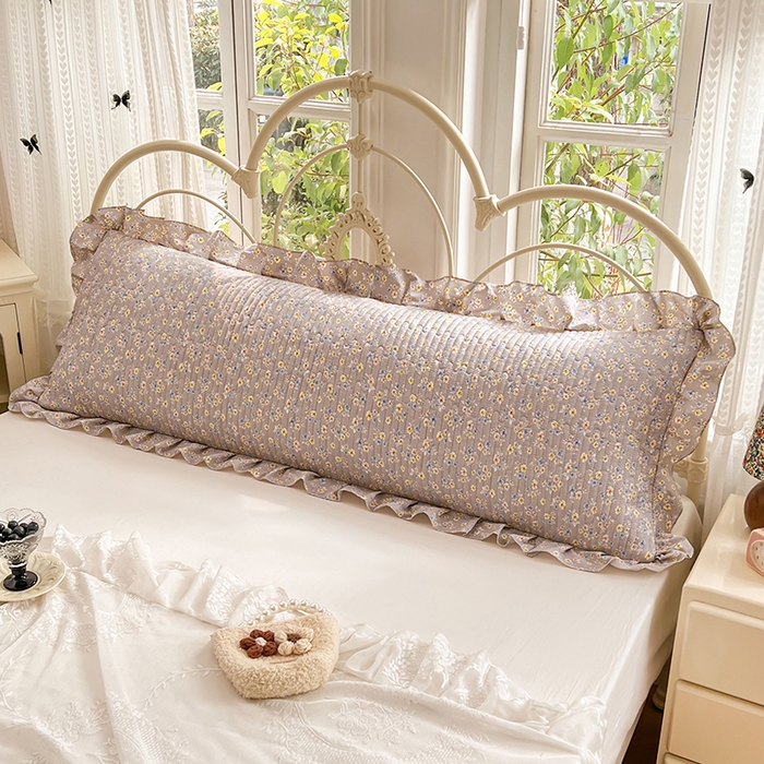 91家纺网 家纺一手货源 找家纺 圣比熊 2026新款A类云朵棉夹棉花边枕套宿舍情侣双人加长枕芯内胆套-双人枕套 花无归期（花边夹棉）