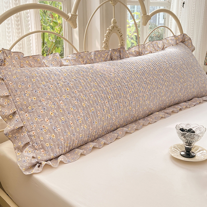 圣比熊 2026新款A类云朵棉夹棉花边枕套宿舍情侣双人加长枕芯内胆套-双人枕套 花无归期（花边夹棉）