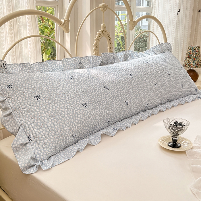 91家纺网 家纺一手货源 找家纺 圣比熊 2026新款A类云朵棉夹棉花边枕套宿舍情侣双人加长枕芯内胆套-双人枕套 花屿轻梦（花边夹棉）