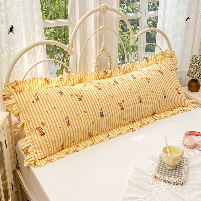 91家纺网 家纺一手货源 找家纺 圣比熊 2026新款A类云朵棉夹棉花边枕套宿舍情侣双人加长枕芯内胆套-双人枕套 小星愿（花边夹棉）