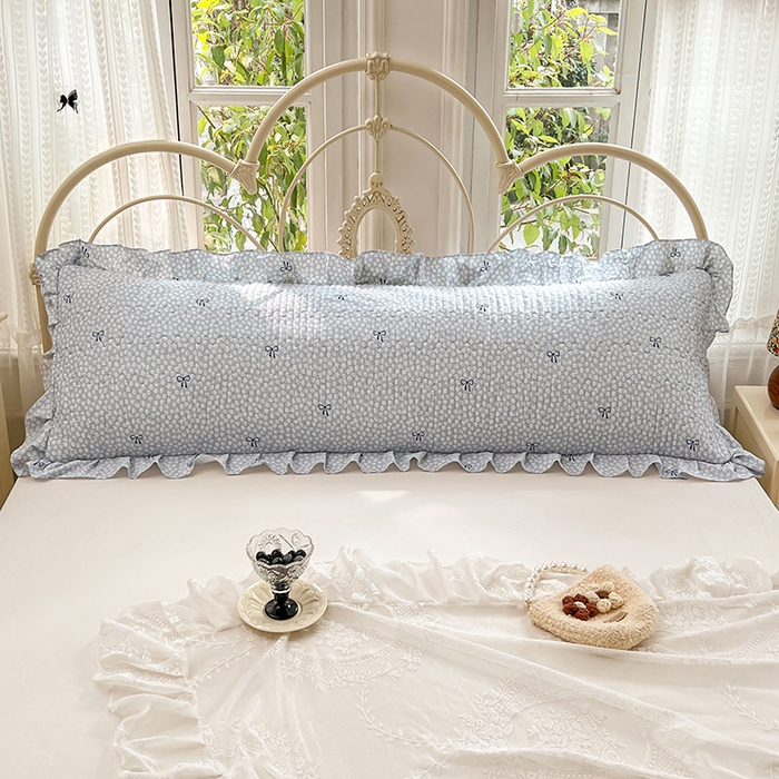 91家纺网 家纺一手货源 找家纺 圣比熊 2026新款A类云朵棉夹棉花边枕套宿舍情侣双人加长枕芯内胆套-双人枕套 花屿轻梦（花边夹棉）