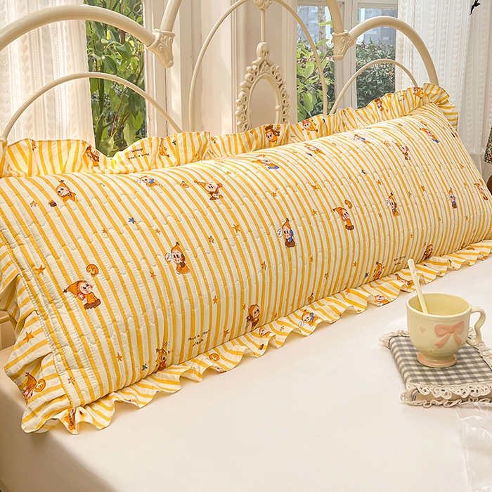 圣比熊 2026新款A类云朵棉夹棉花边枕套宿舍情侣双人加长枕芯内胆套-双人枕套 小星愿（花边夹棉）