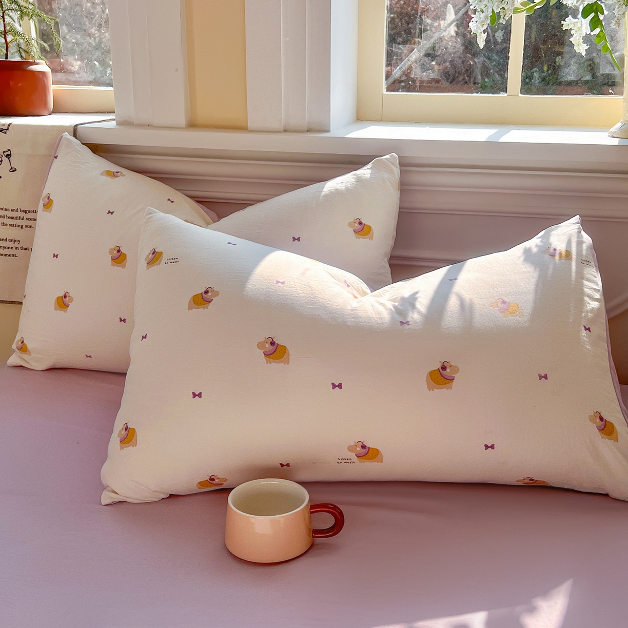 91家纺网 家纺一手货源 找家纺 瑞钰 2026新款A类古法水洗仿棉云感纱四件套小夜曲