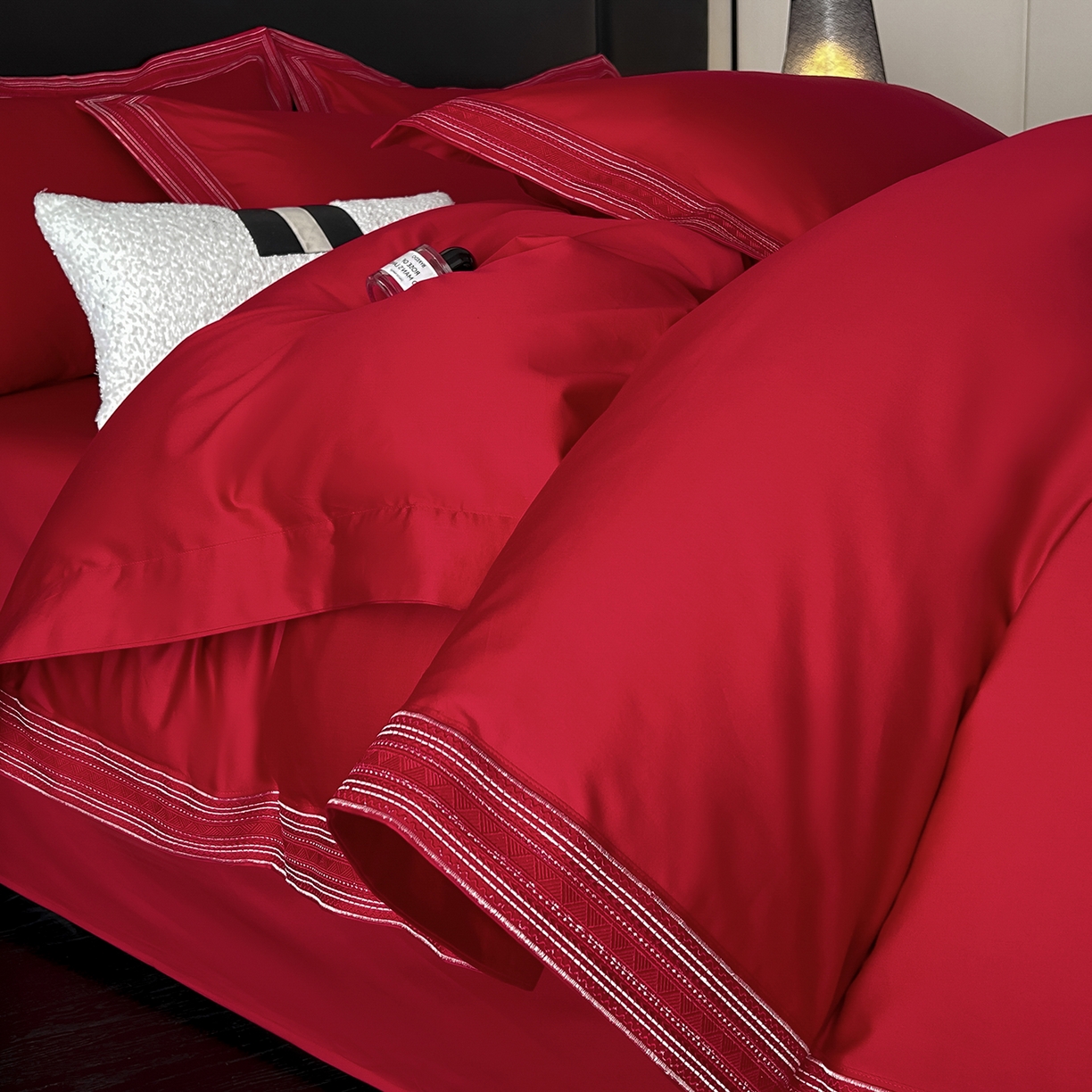 （总）置顶家纺 2025新款50双股支长绒棉纯棉宽边四件套-米西雅