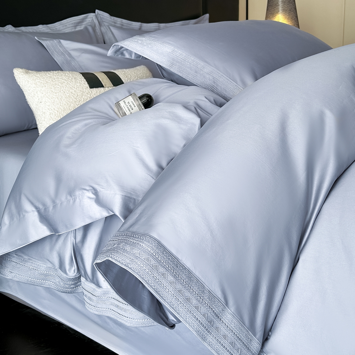 91家纺网 家纺一手货源 找家纺 （总）置顶家纺 2025新款50双股支长绒棉纯棉宽边四件套-米西雅