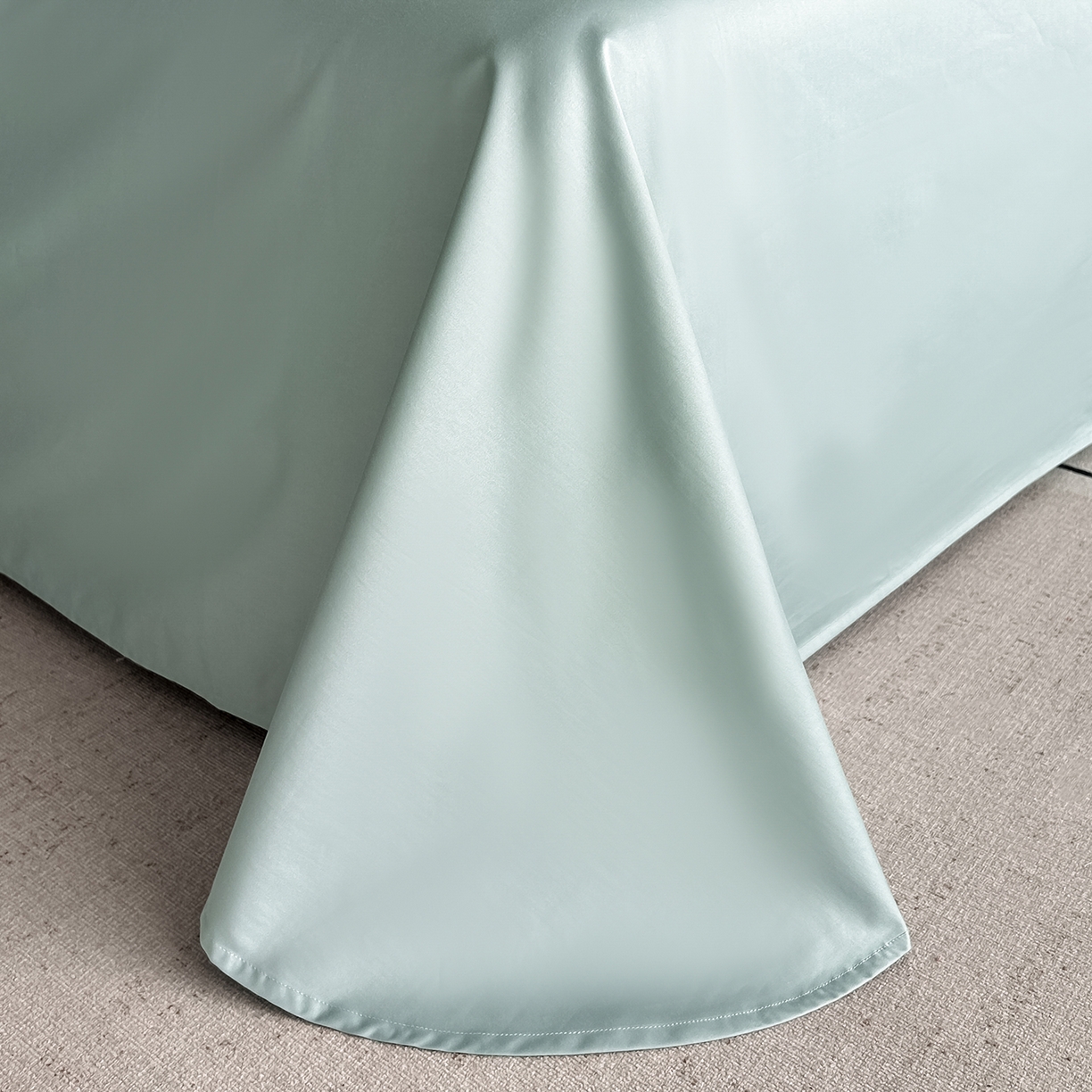 91家纺网 家纺一手货源 找家纺 置顶家纺 2025新款50双股支长绒棉纯棉宽边四件套-米西雅 米西雅-水蓝