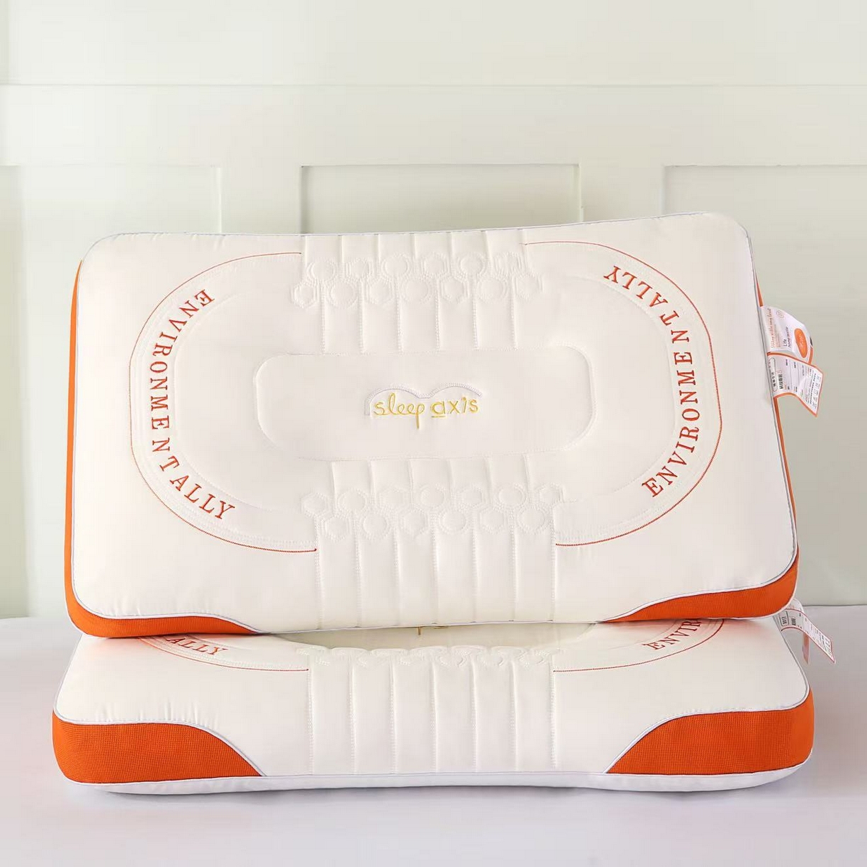 91家纺网 家纺一手货源 找家纺 （总）云熙枕业 2026新款英文刺绣按摩枕  枕头枕芯