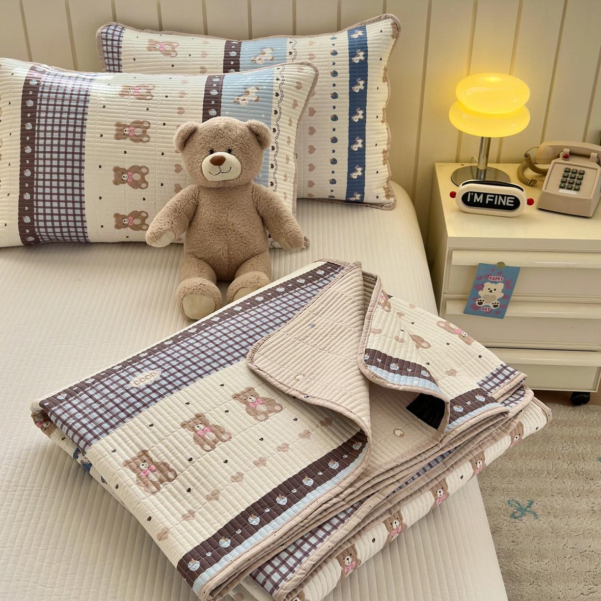 91家纺网 家纺一手货源 找家纺 （总）乐童家纺 2026新款双面纯棉小清新印花床盖款四件套