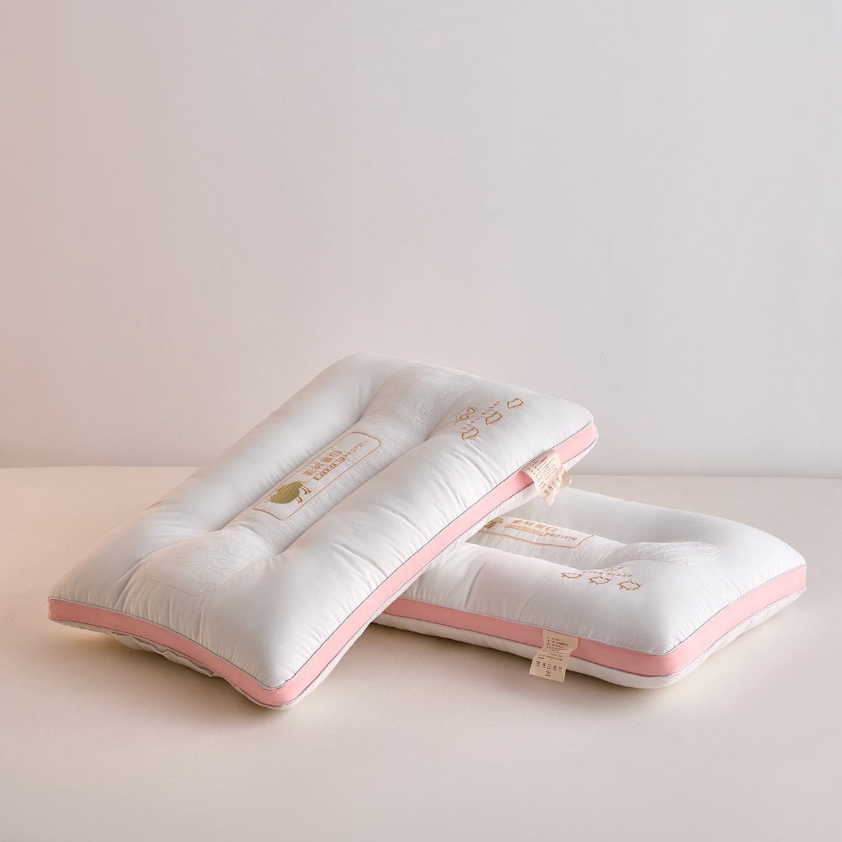 91家纺网 家纺一手货源 找家纺 鼎晟纺 2026新款驼绒蛋白护颈枕学生枕头成人枕芯 驼绒蛋白-低枕-一对装