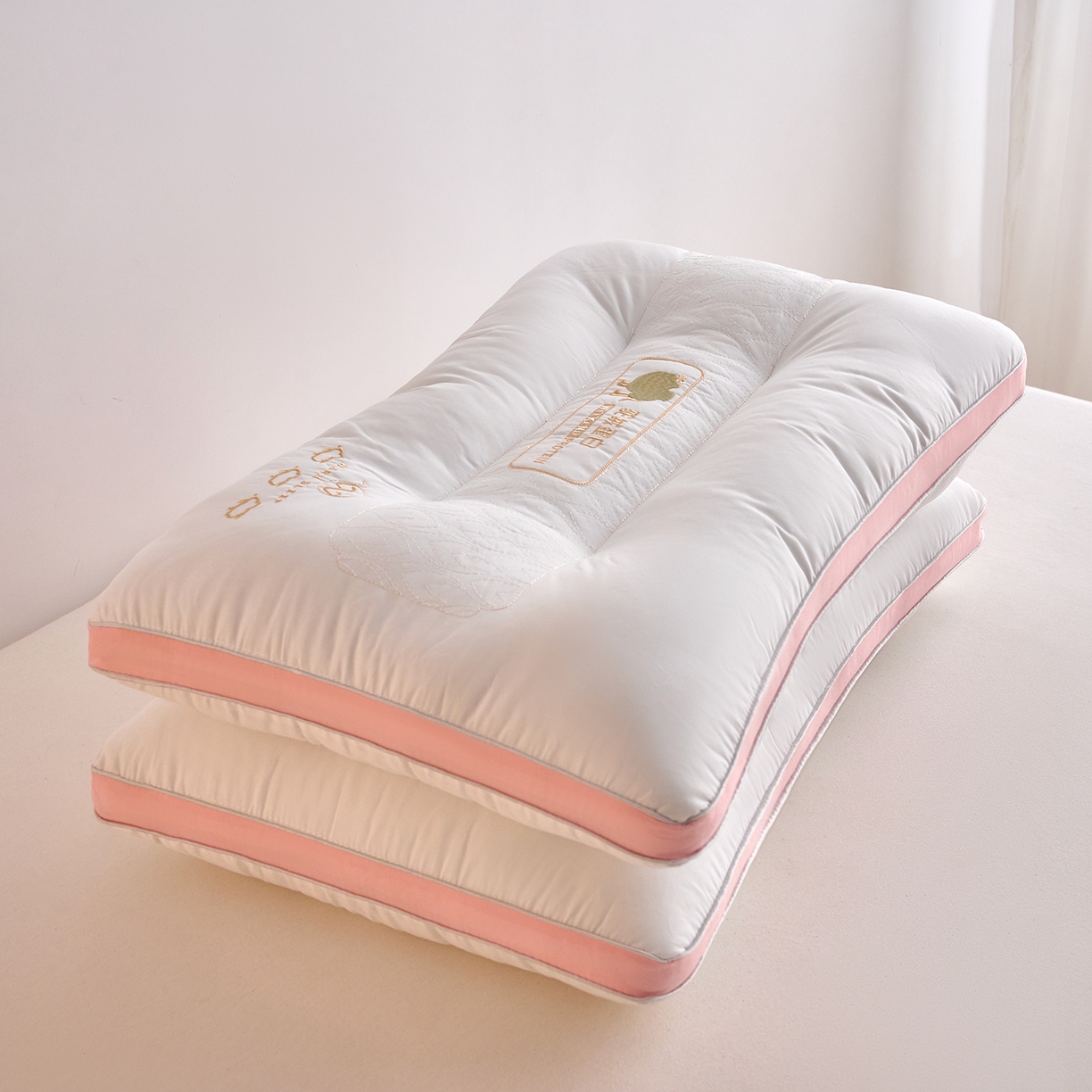 91家纺网 家纺一手货源 找家纺 鼎晟纺 2026新款驼绒蛋白护颈枕学生枕头成人枕芯 驼绒蛋白-高枕-一对装