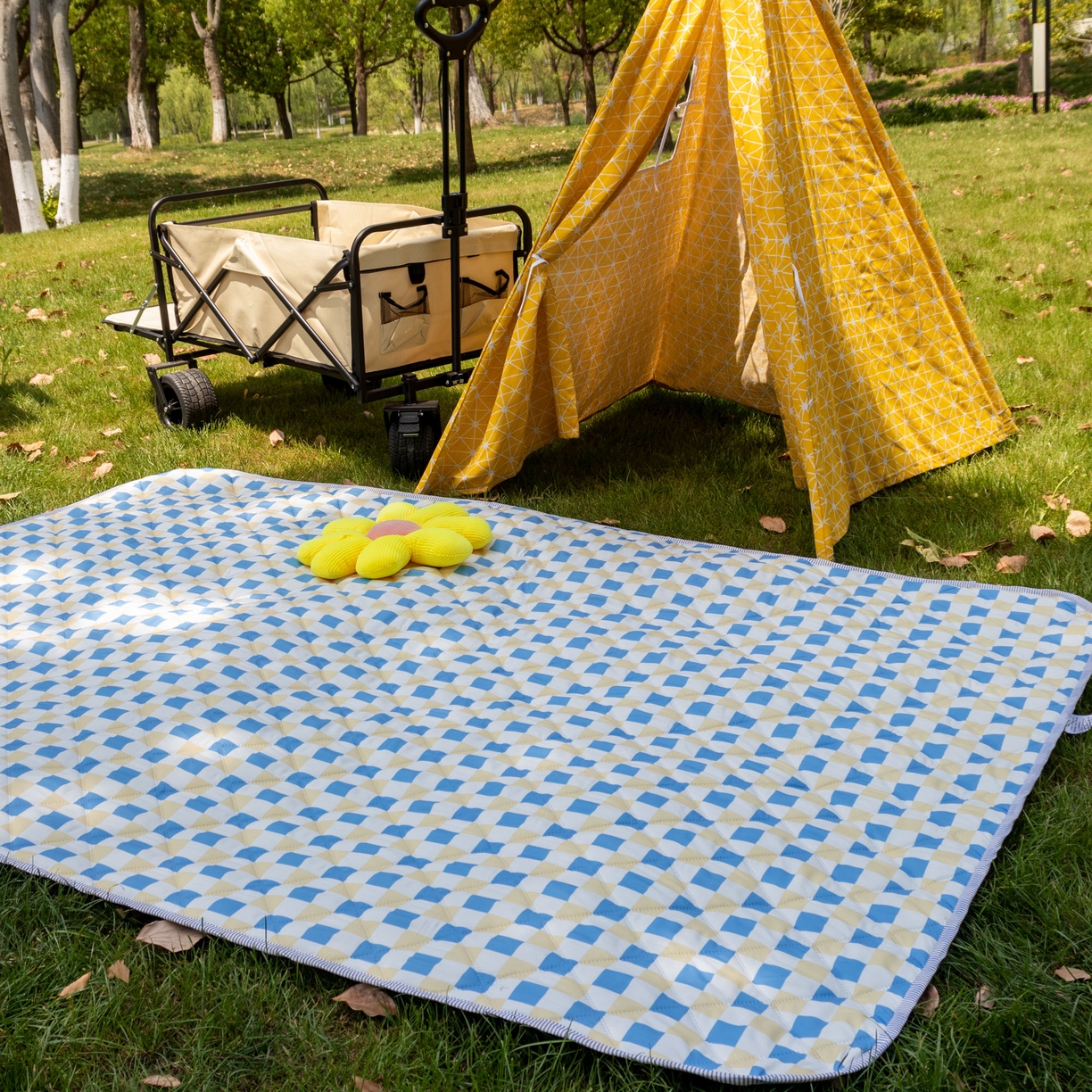 91家纺网 家纺一手货源 找家纺 （总）欣宜家纺 2025新款铝底防水野餐垫防潮宝宝地垫爬爬垫露营垫帐篷垫