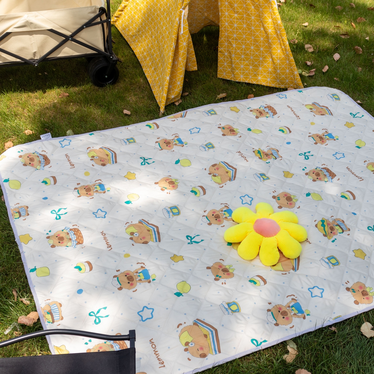 91家纺网 家纺一手货源 找家纺 欣宜家纺 2025新款铝底防水野餐垫防潮宝宝地垫爬爬垫露营垫帐篷垫 波点卡皮