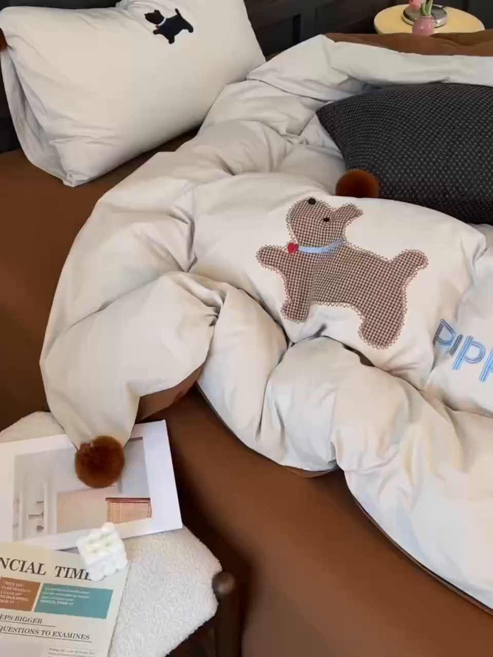 91家纺网 家纺一手货源 找家纺 （总）炫拼家纺 2026新款卡通毛巾绣A类全棉40支水洗棉贴布绣平绣纯棉四件套-毛球系列（专票6-7%）