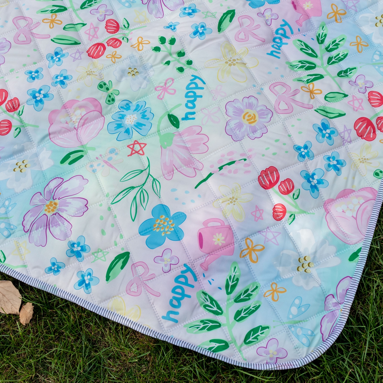 91家纺网 家纺一手货源 找家纺 欣宜家纺 2025新款铝底防水野餐垫防潮宝宝地垫爬爬垫露营垫帐篷垫 花漫天