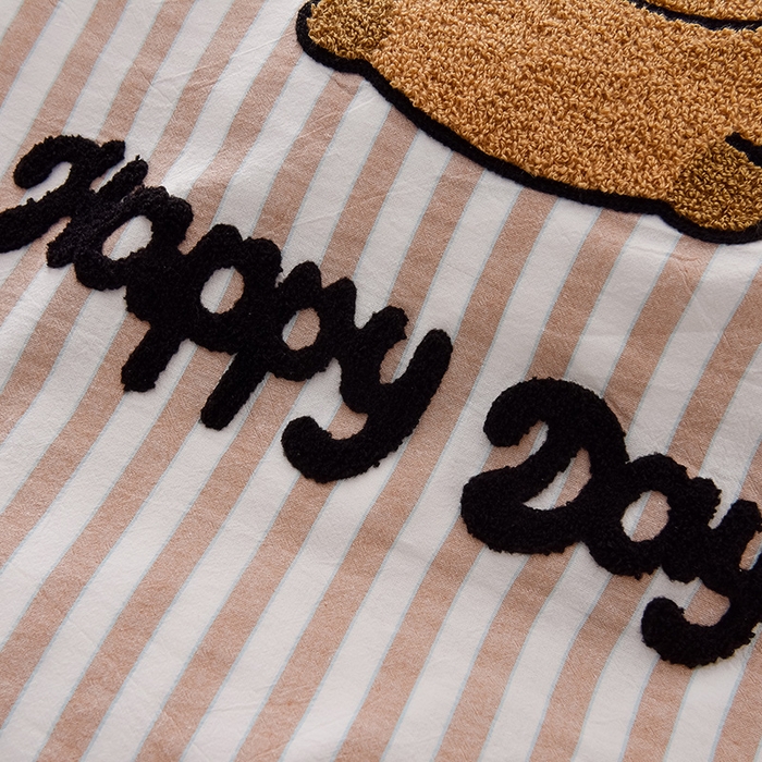 91家纺网 家纺一手货源 找家纺 炫拼家纺 2026新款卡通毛巾绣A类全棉40支水洗棉贴布绣平绣纯棉四件套-毛球系列 毛球-卡皮巴拉咖