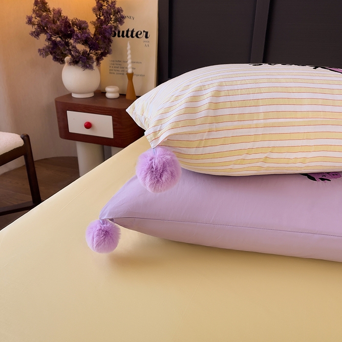 91家纺网 家纺一手货源 找家纺 炫拼家纺 2026新款卡通毛巾绣A类全棉40支水洗棉贴布绣平绣纯棉四件套-毛球系列 毛球-快乐小马