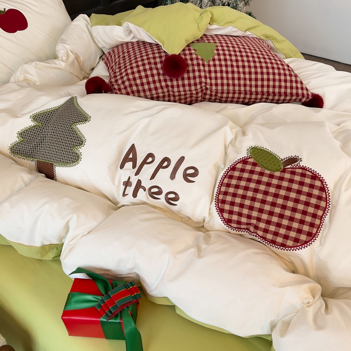 91家纺网 家纺一手货源 找家纺 炫拼家纺 2026新款卡通毛巾绣A类全棉40支水洗棉贴布绣平绣纯棉四件套-毛球系列 毛球-平安喜乐