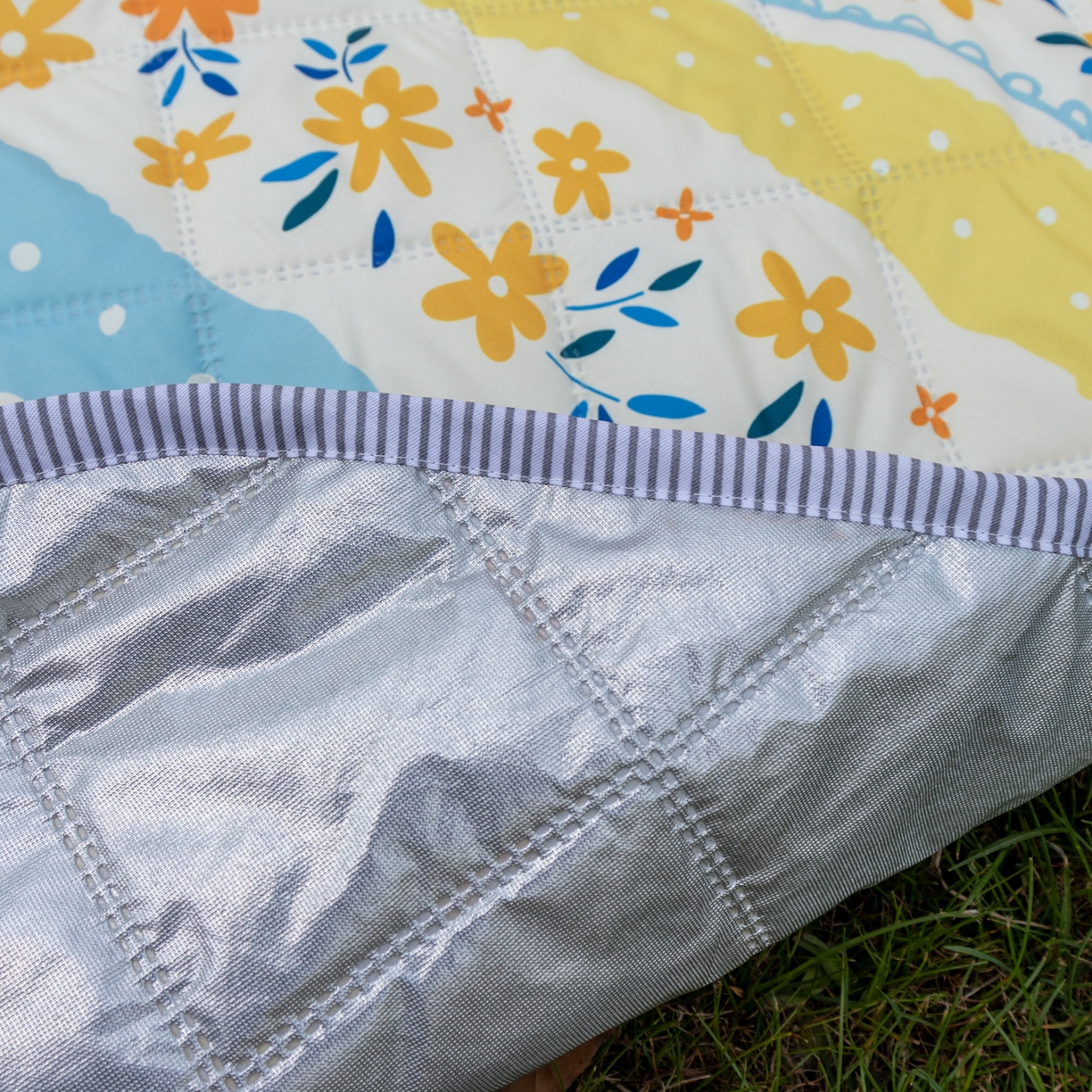 91家纺网 家纺一手货源 找家纺 欣宜家纺 2025新款铝底防水野餐垫防潮宝宝地垫爬爬垫露营垫帐篷垫 紫藤花