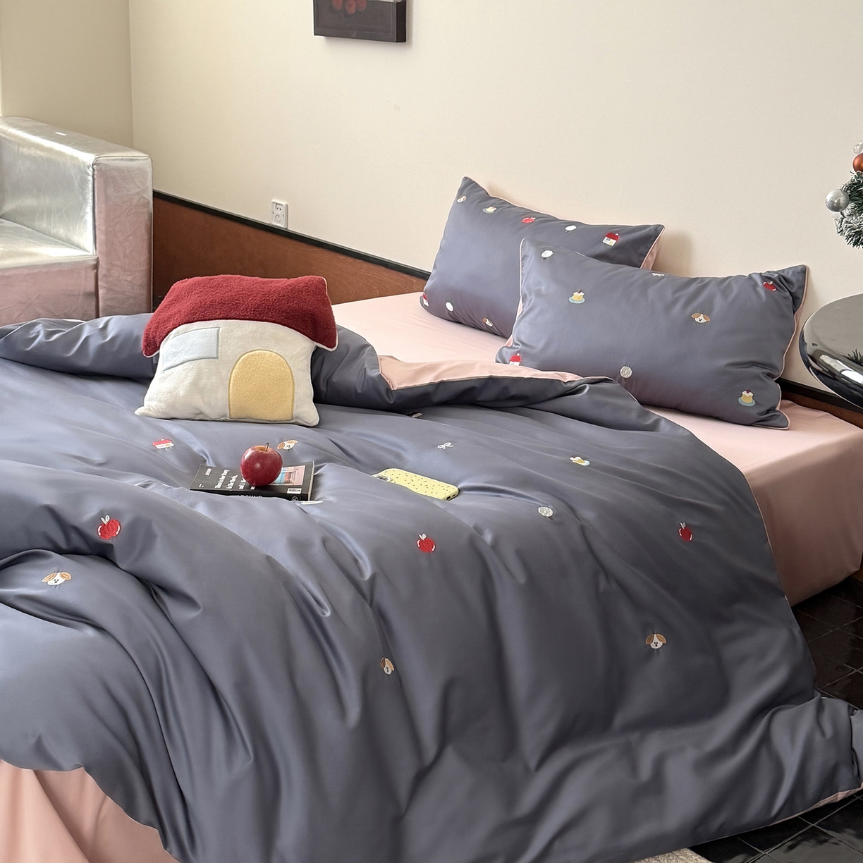 91家纺网 家纺一手货源 找家纺 （总）鹿班家居 2026春季新品100S长绒棉精密刺绣系列四件套-彩虹绘梦（标准会员-20元)