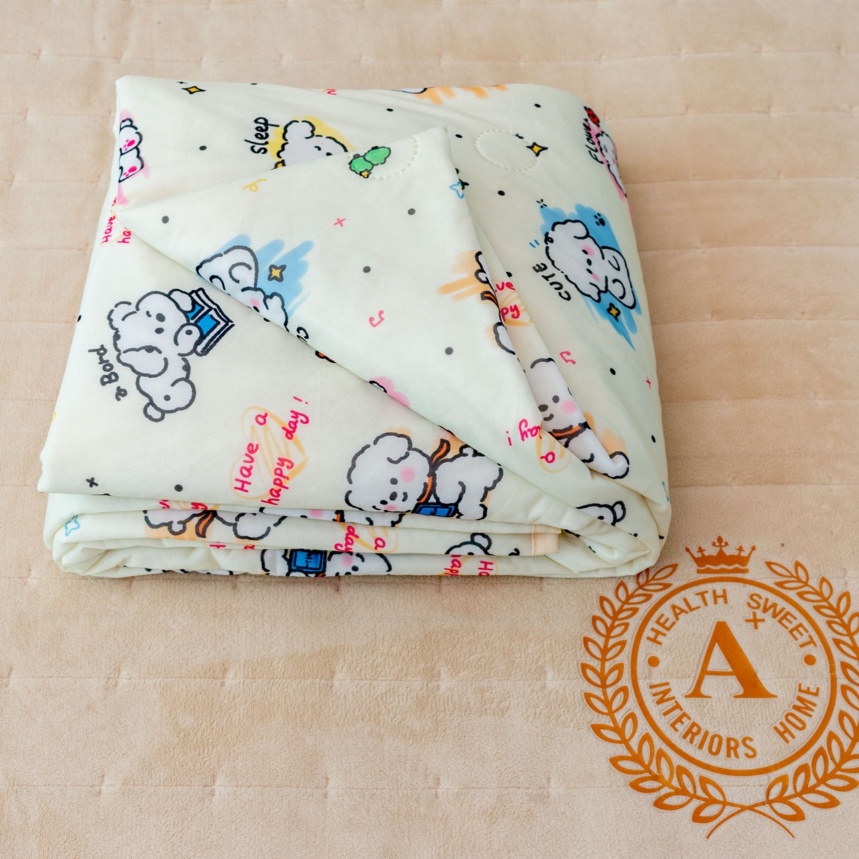 91家纺网 家纺一手货源 找家纺 欣宜家纺 2025新款母婴级卡通冰淇淋夏被夏凉空调冰丝薄款被芯可机洗凉感丝冰皮被子 被子被芯 乖乖狗