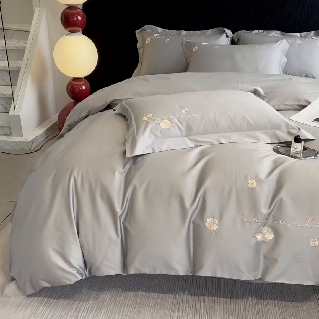 91家纺网 家纺一手货源 找家纺 （总）欣宜家纺 2025新款纯棉全棉长绒棉刺绣绣花高端礼盒四件套-梦境