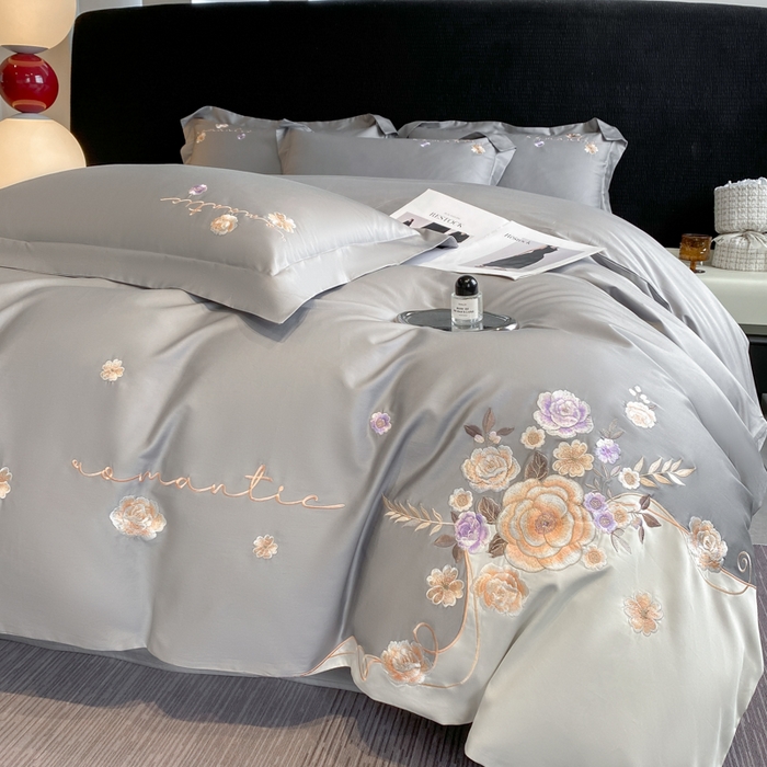 91家纺网 家纺一手货源 找家纺 （总）欣宜家纺 2025新款纯棉全棉长绒棉刺绣绣花高端礼盒四件套-梦境