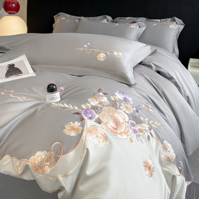 91家纺网 家纺一手货源 找家纺 （总）欣宜家纺 2025新款纯棉全棉长绒棉刺绣绣花高端礼盒四件套-梦境