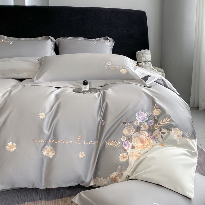 91家纺网 家纺一手货源 找家纺 （总）欣宜家纺 2025新款纯棉全棉长绒棉刺绣绣花高端礼盒四件套-梦境