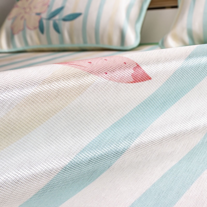 91家纺网 家纺一手货源 找家纺 （总）欣宜家纺 2025新款母婴级夏季新款小清新数码印花凉感冰丝席三件套空调席（有质检报告）