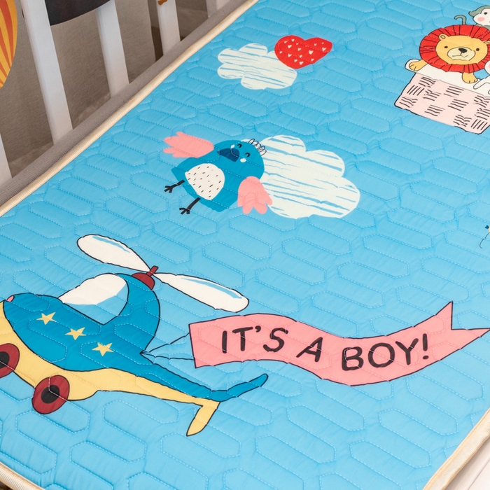 91家纺网 家纺一手货源 找家纺 欣宜家纺 2025新款母婴级儿童乳胶凉席空调席 飞机热气球