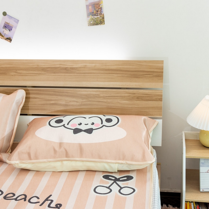 91家纺网 家纺一手货源 找家纺 欣宜家纺 2025新款母婴级夏季新款小清新数码印花凉感冰丝席三件套空调席（有质检报告） 动物乐园